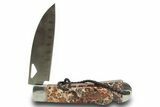 Pocket Knife with Leopard Stone Inlays #370816-3